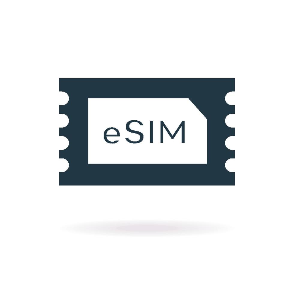 eSIM card chip vector icon