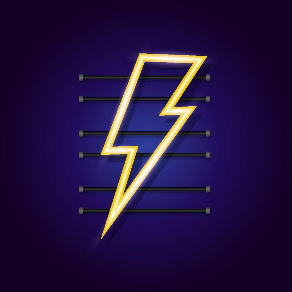 logotipo de energía estilo neón vector