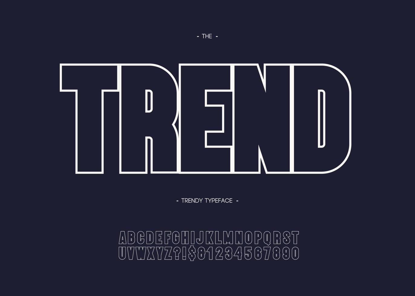 Vector bold trend font modern typography