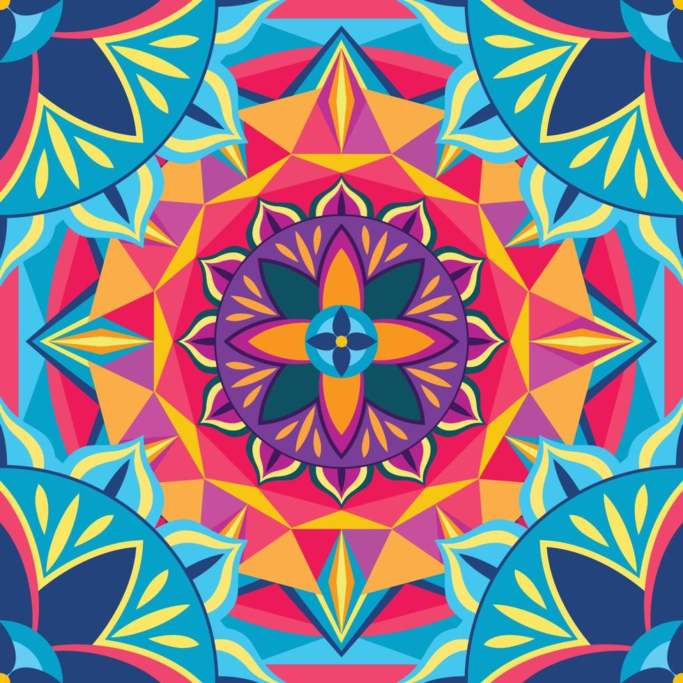 Fractal Kaleidoscope Full Color Background vector