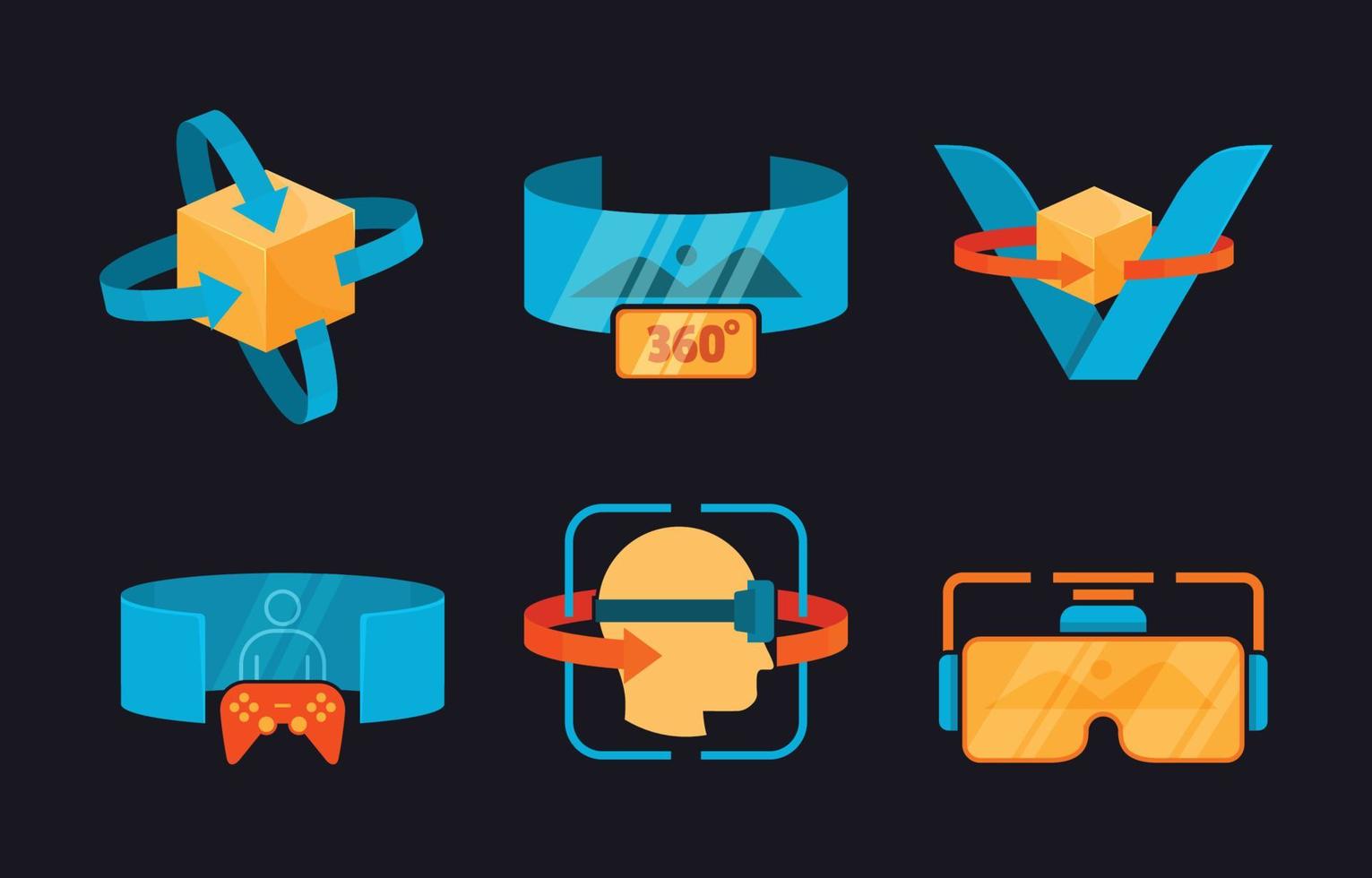 Virtual Tour Logo Set vector