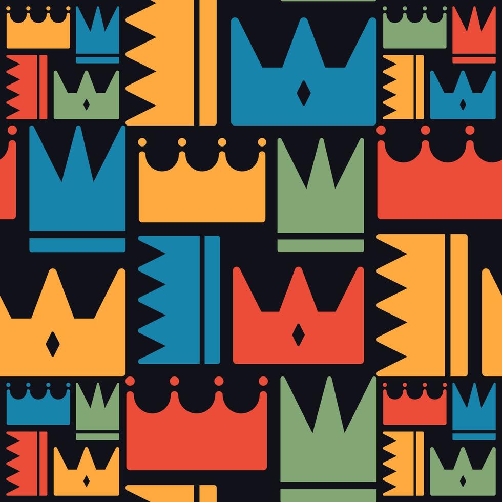 Vector crown pattern cute color style