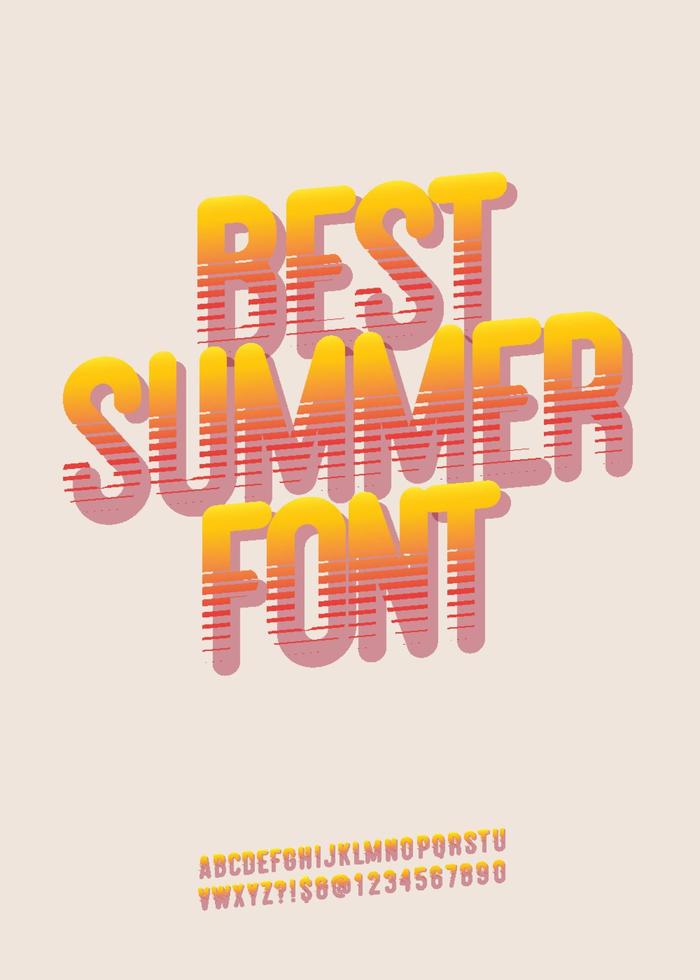 Vector summer font 3d bold style