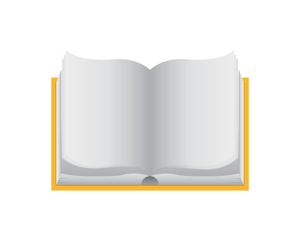 Open book top view isolated on background vector