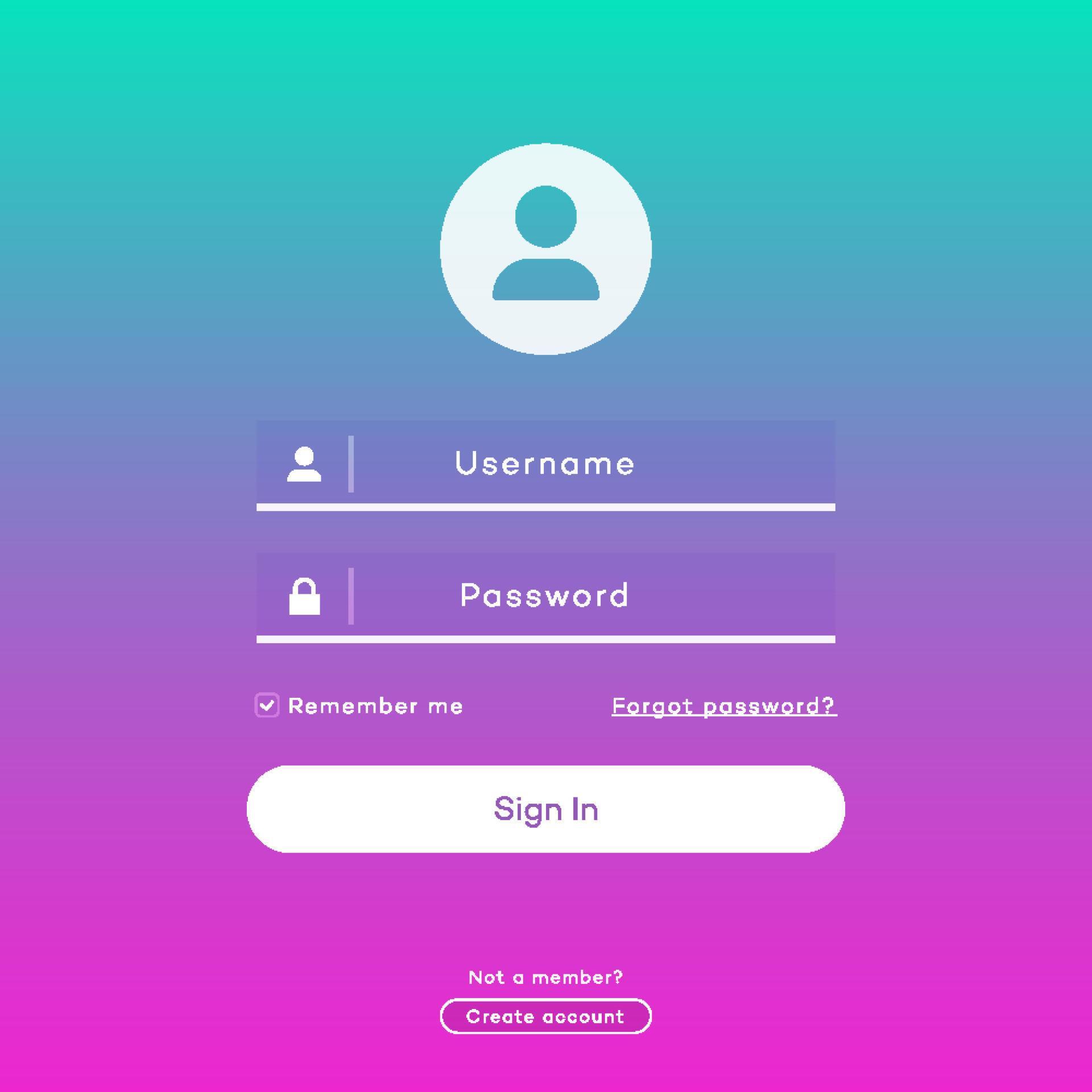 Login form page 7656728 Vector Art at Vecteezy