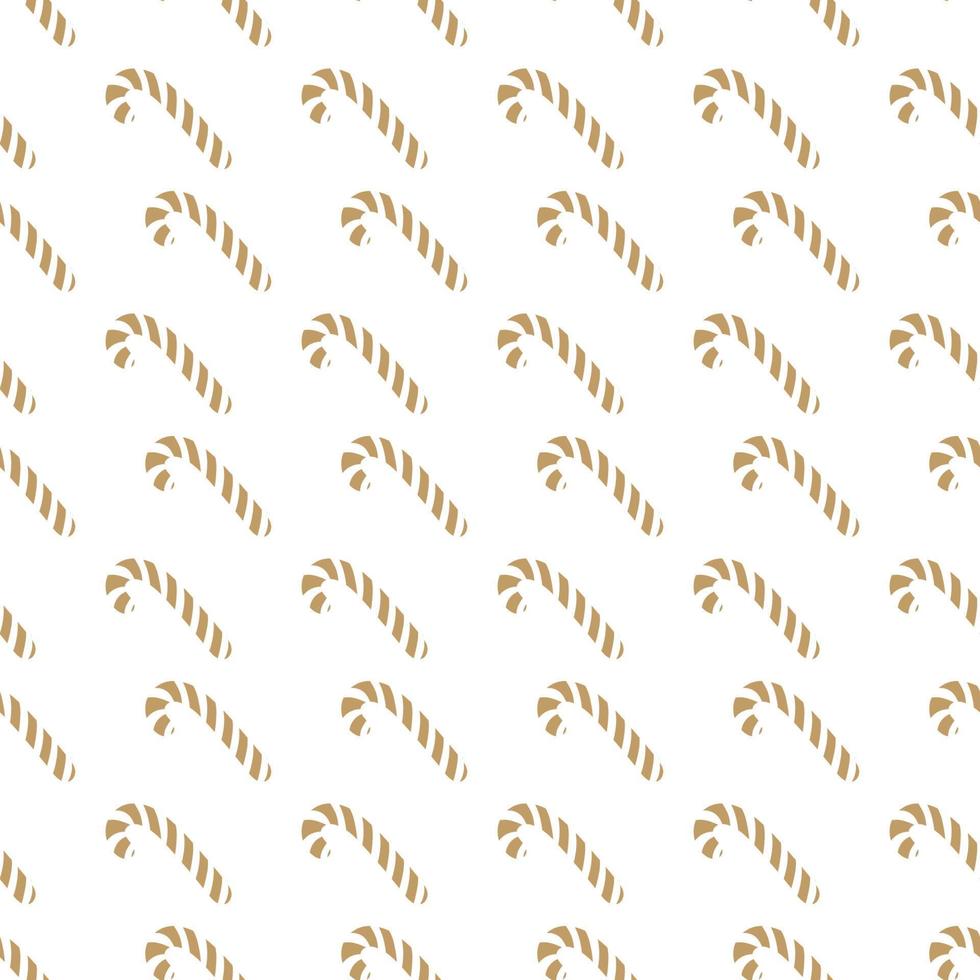 Christmas sweet candy gold style seamless pattern on white background vector