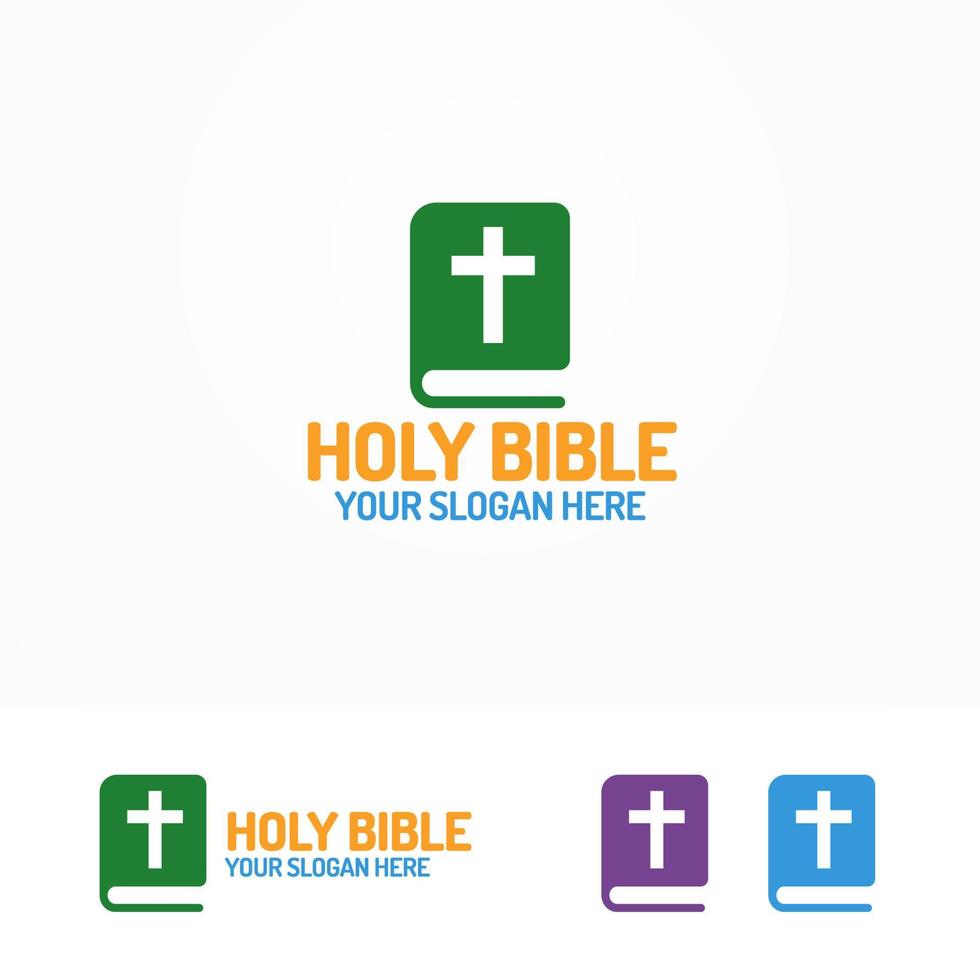 Holy bible book logo different color vector