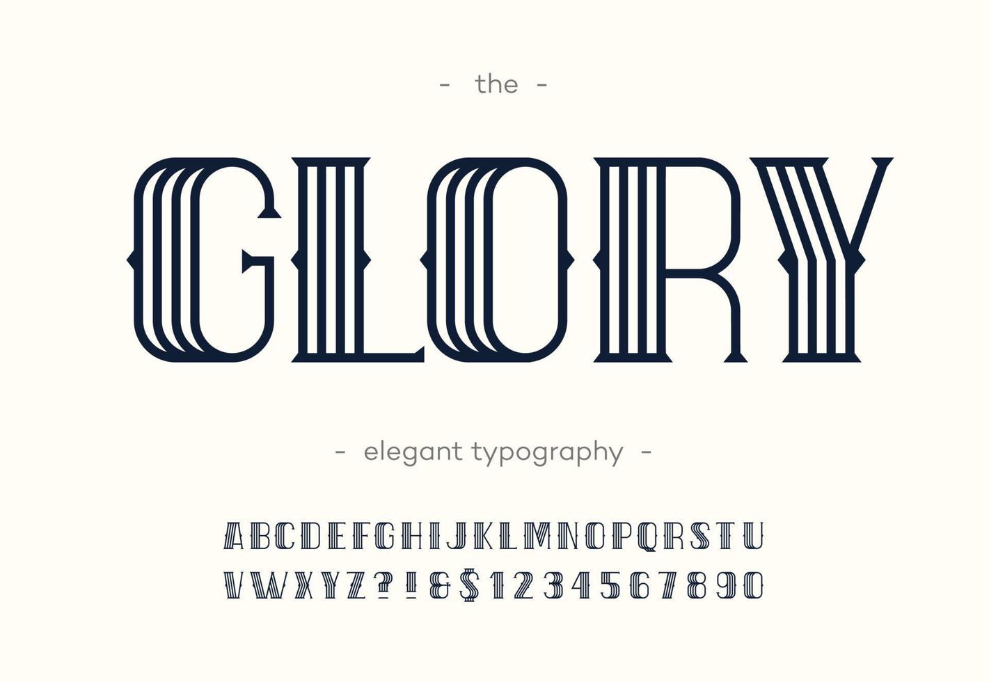 Vector glory art deco font.