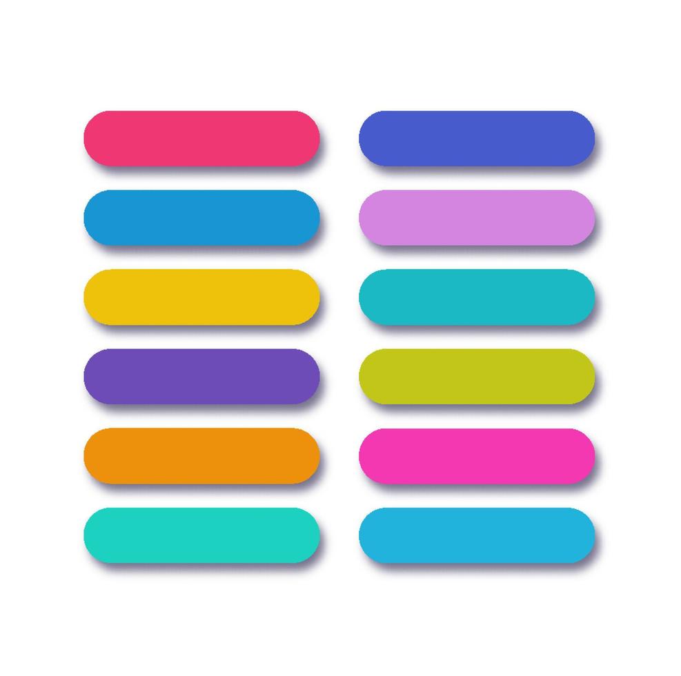 vector de botón establecer estilo plano con sombra