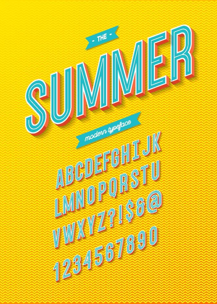 Vector colorful font modern typography 3d alphabet sans serif style for party poster