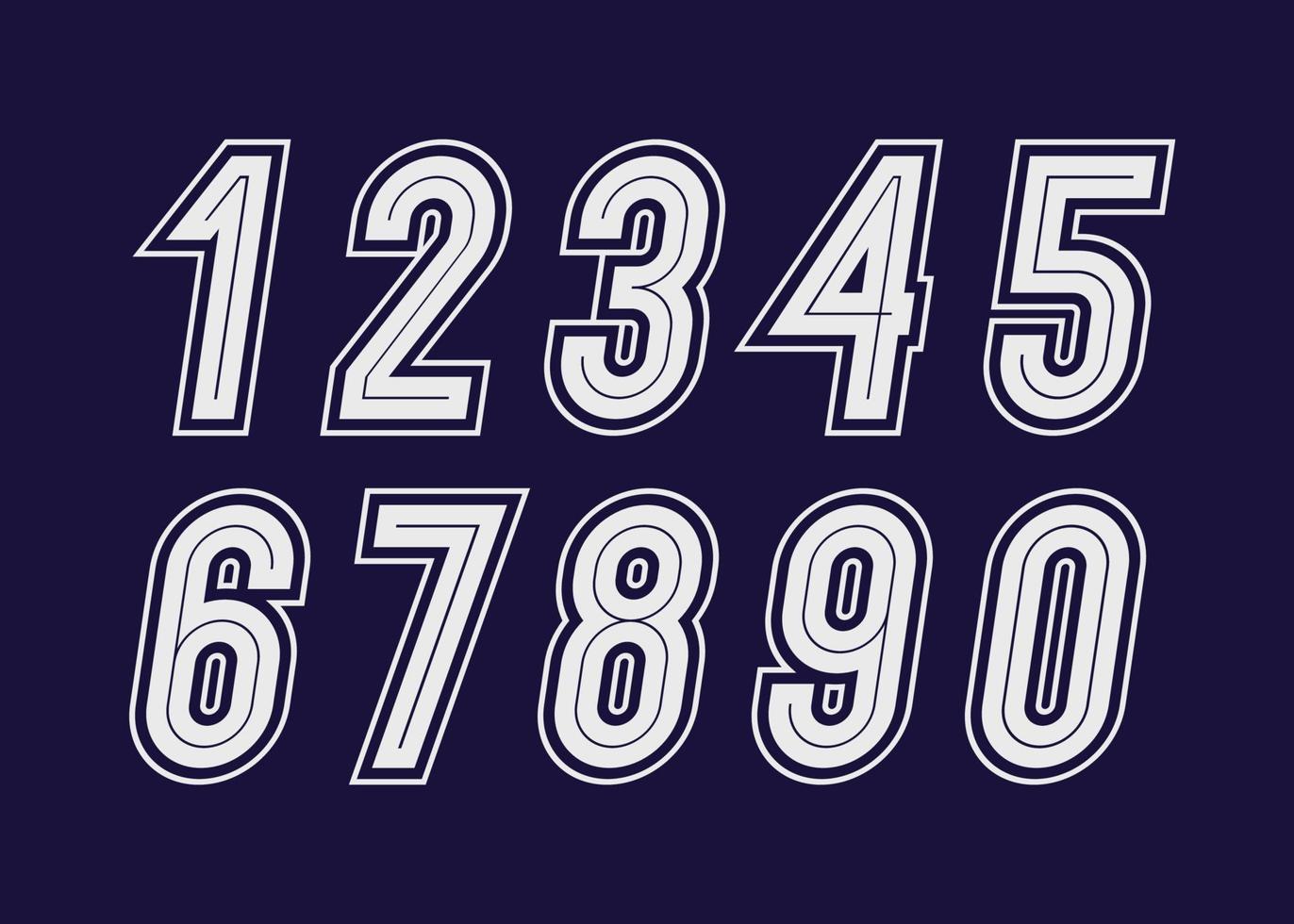 números establecidos en negrita tipografía moderna vector