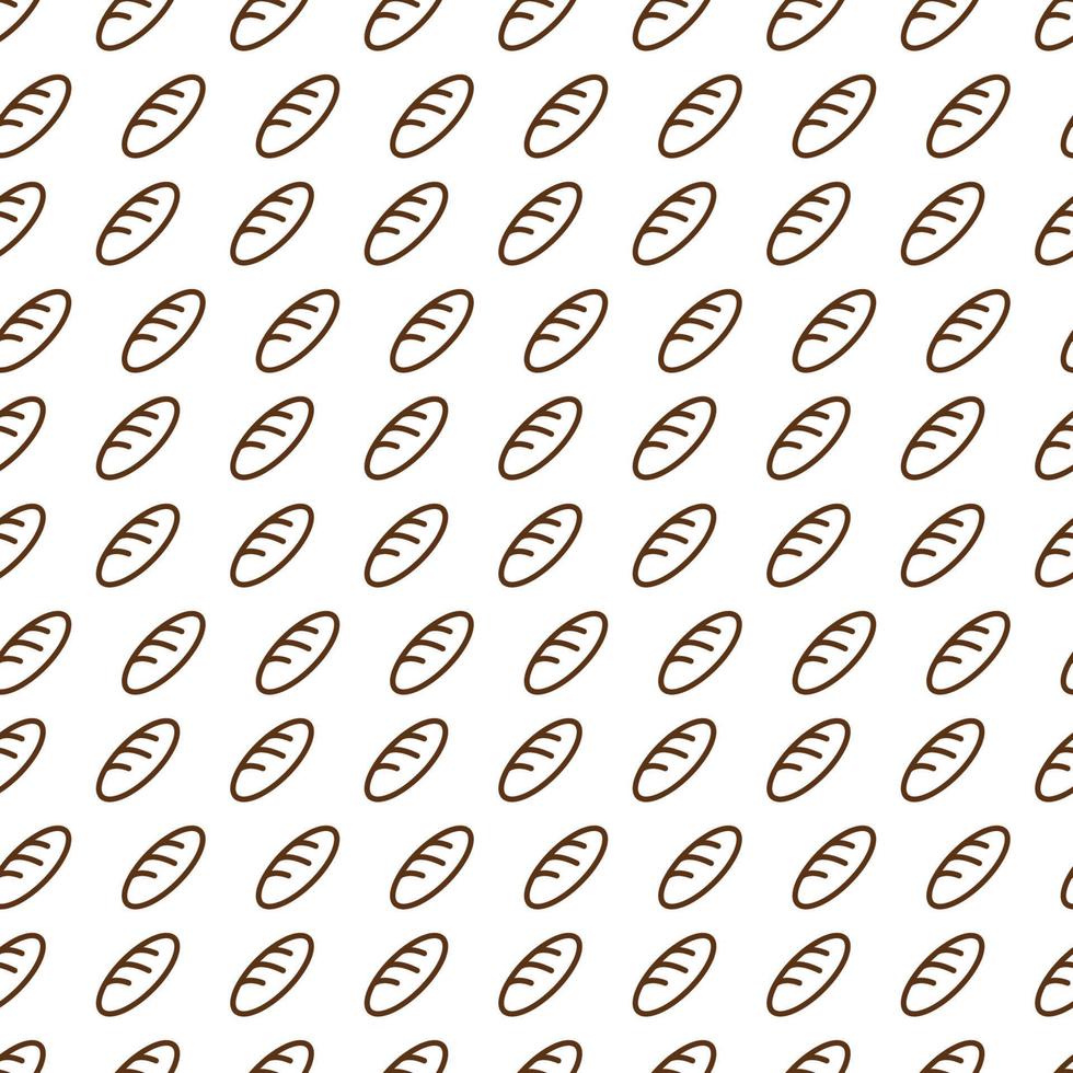 Bakery seamless pattern consisting of loaf brawn color line style on white background for loaf store vector