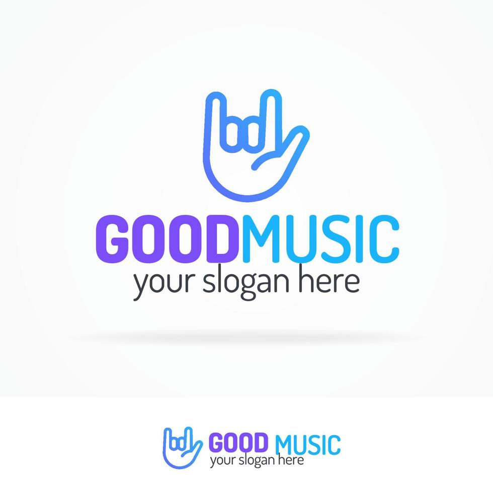 Good music logo set modern color style with hand vector