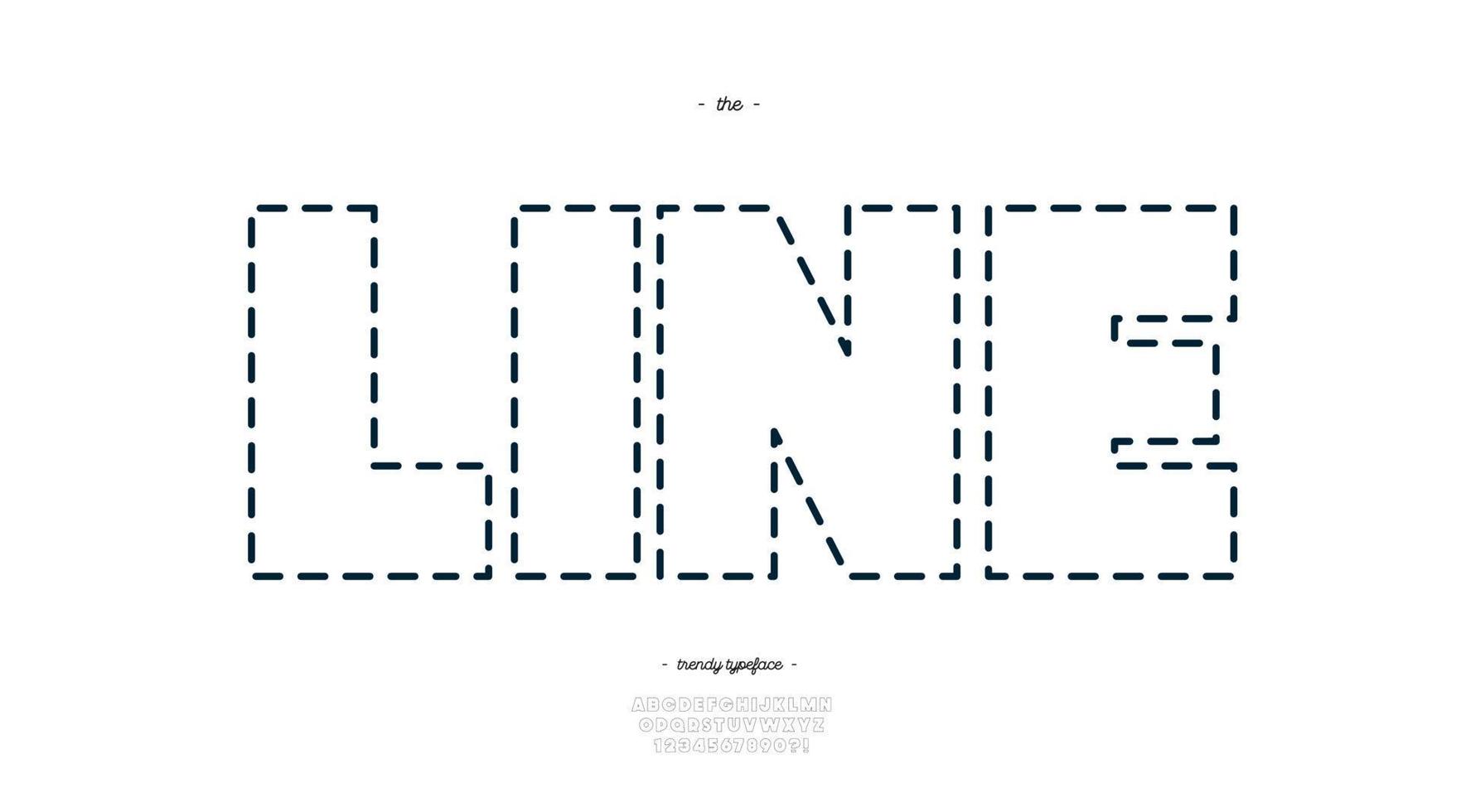 Vector line font bold style modern typography