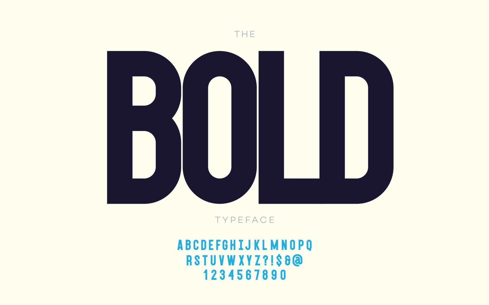 Vector font bold style trendy typography
