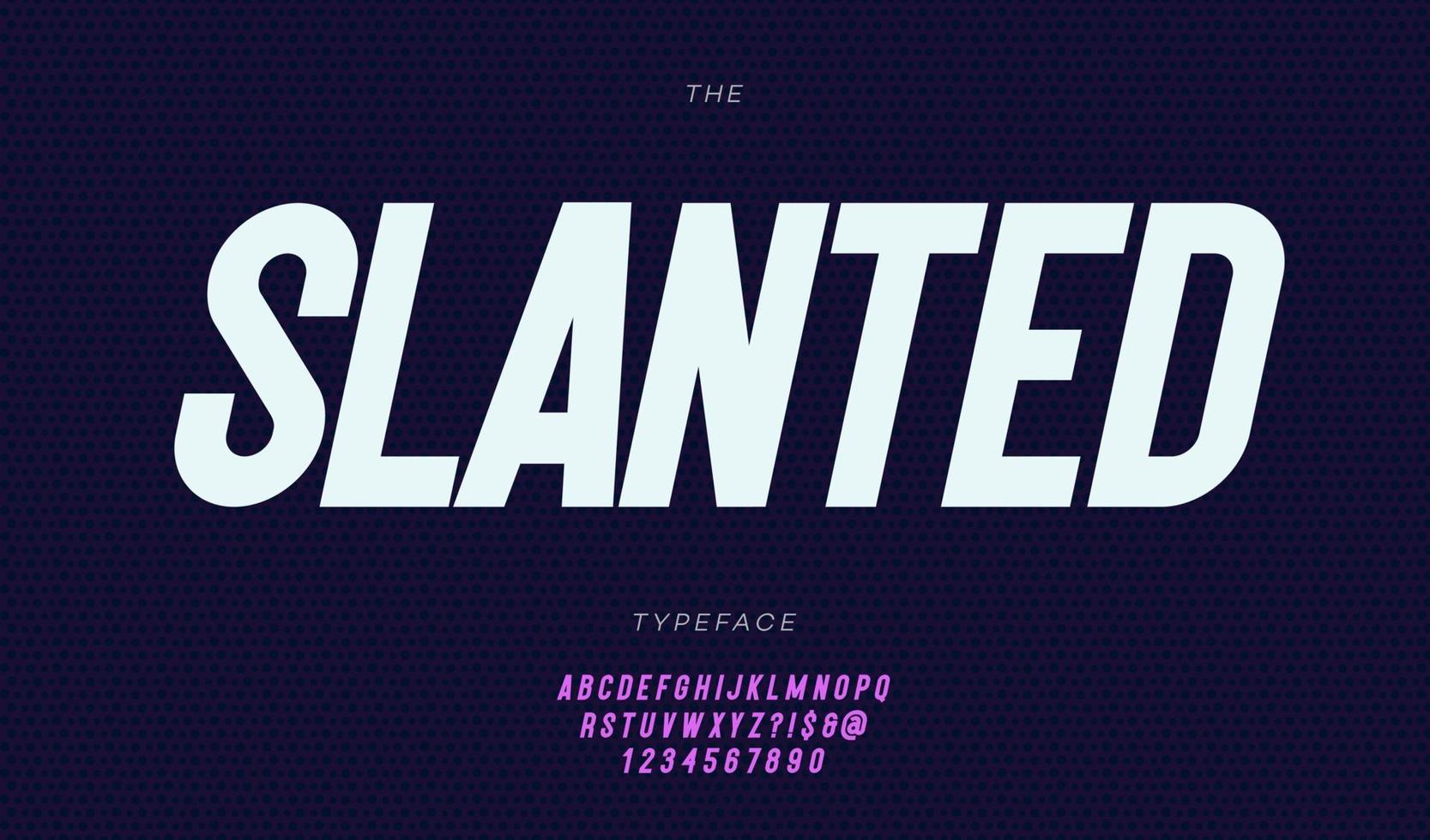 Vector slanted font italic style