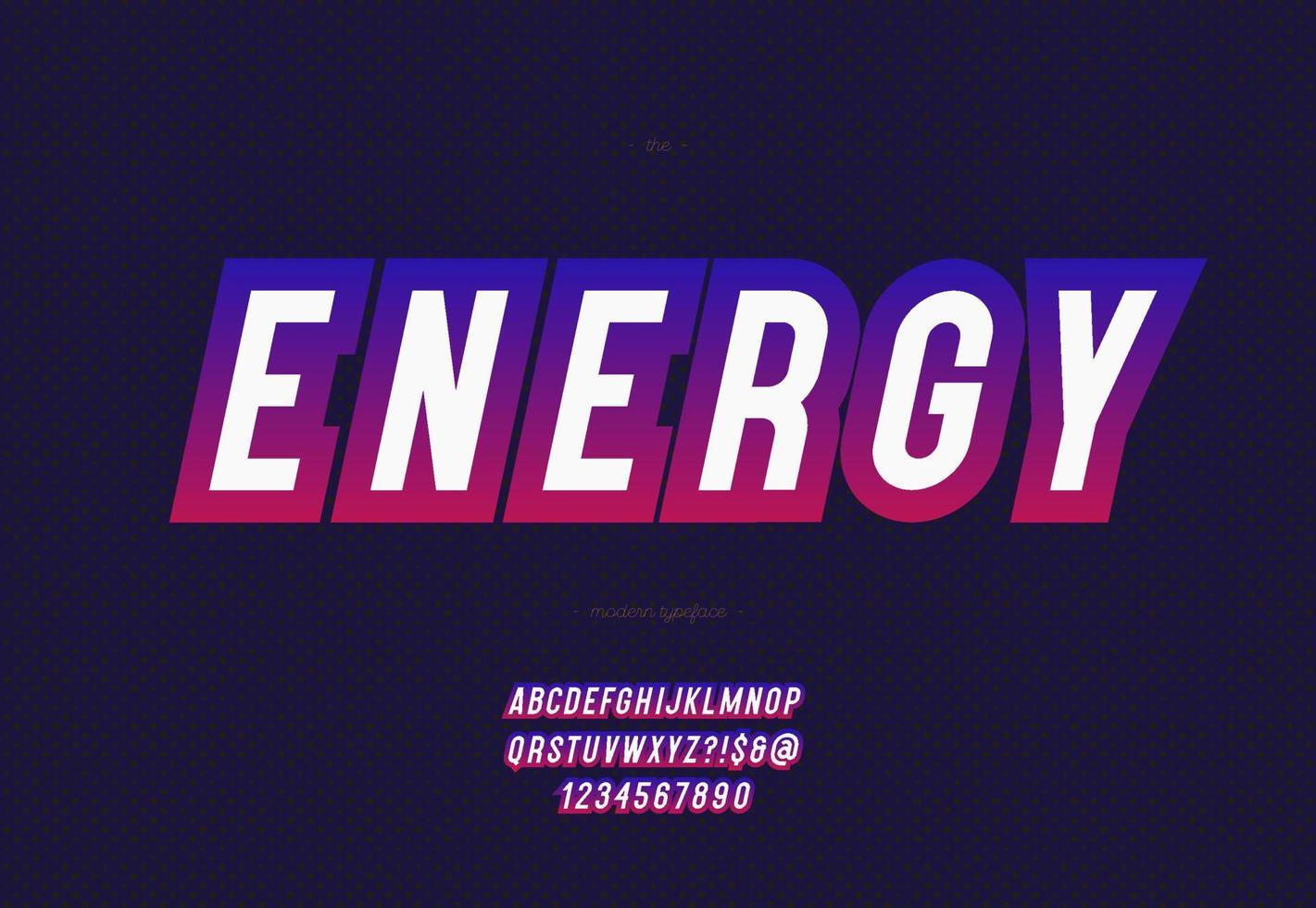 Vector energy font bold style