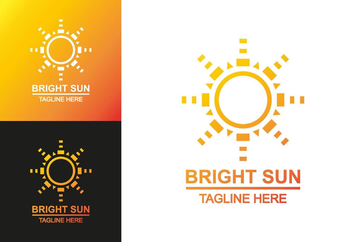 bright sun logo set for natural energy symbol vector