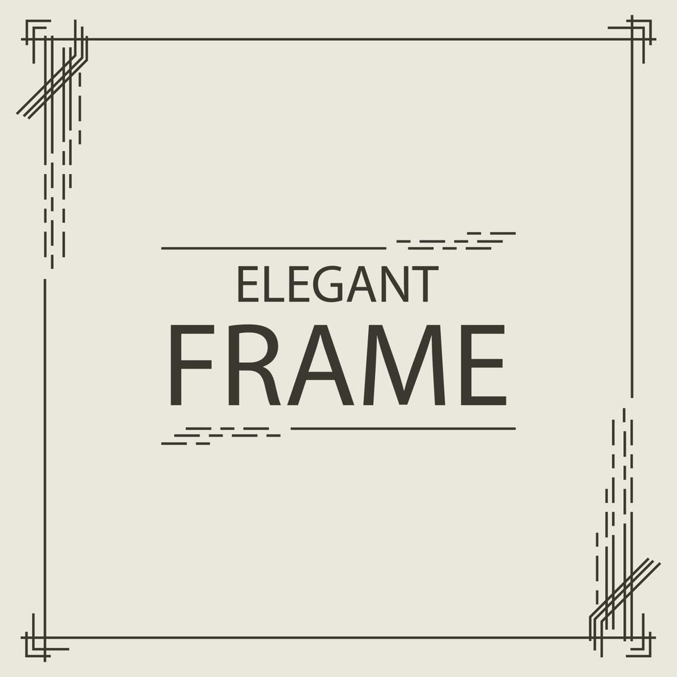 frame elegant line style square shape vector