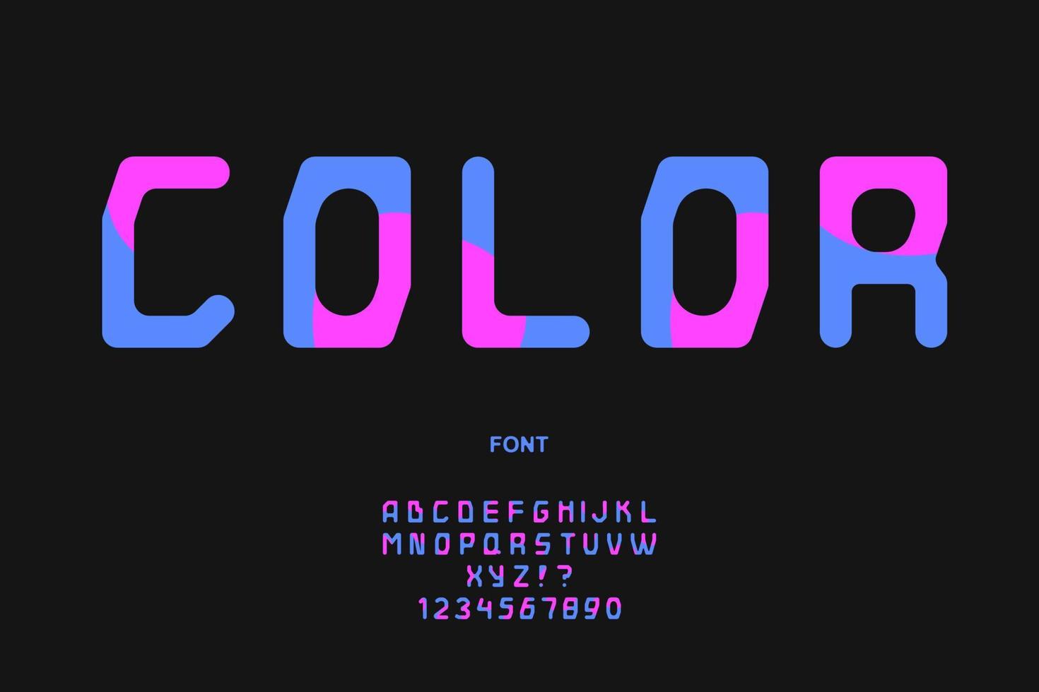 vector color font modern typography