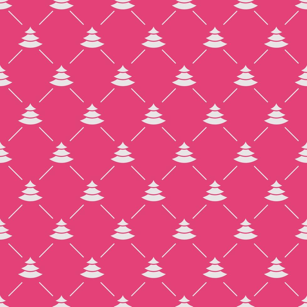 Christmas tree seamless pattern white color on pink background for product promotion vector