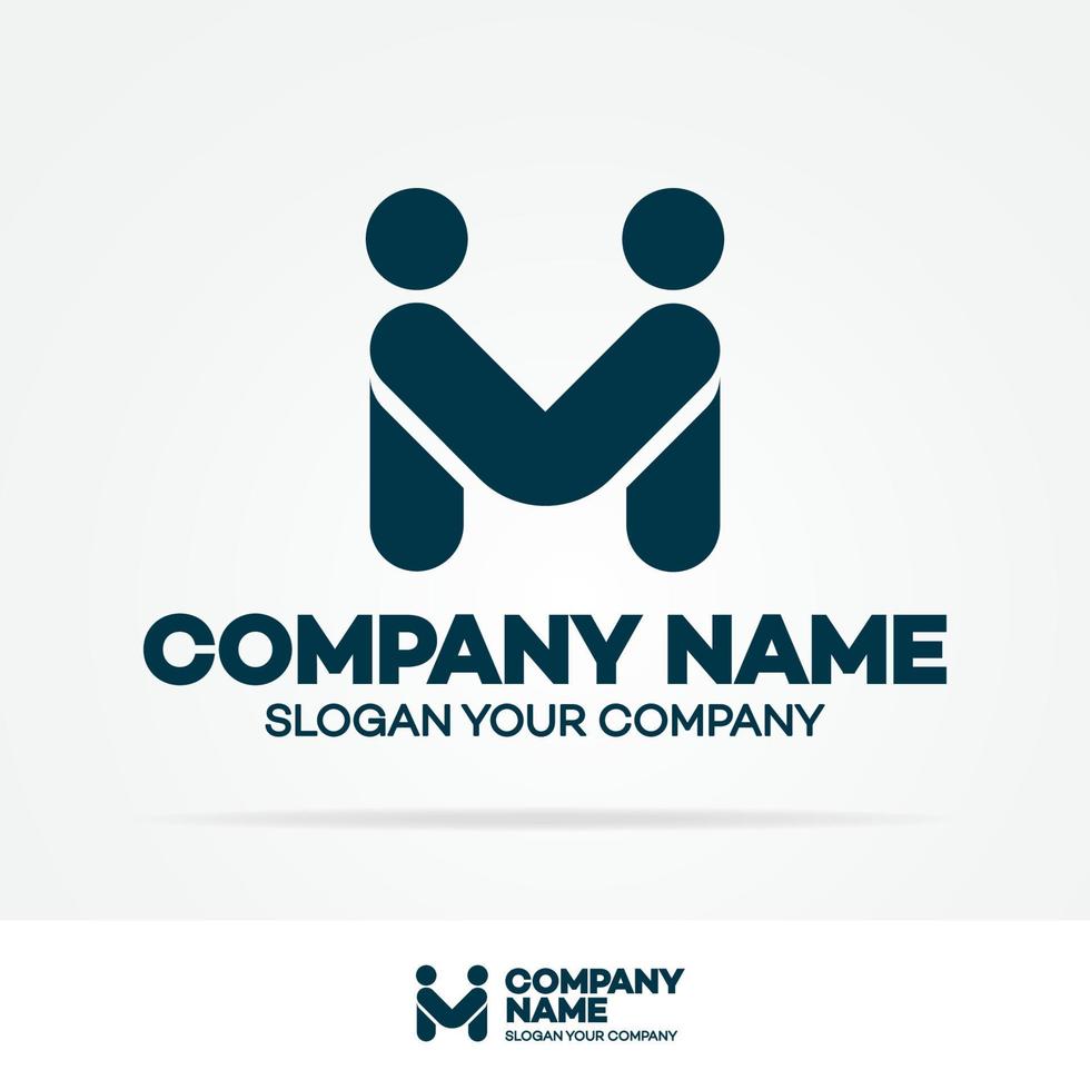 Partnership logo template business concept consisting of two people shake hands vector