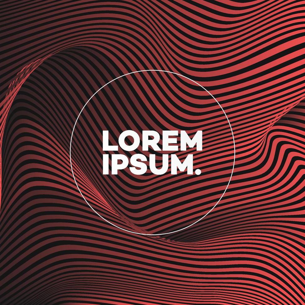 Vector cover design template with abstract lines red color