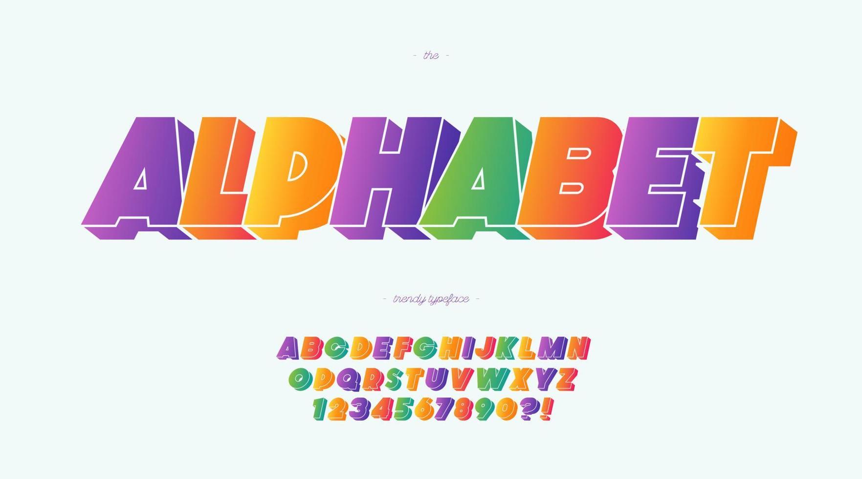 Vector alphabet 3d bold style