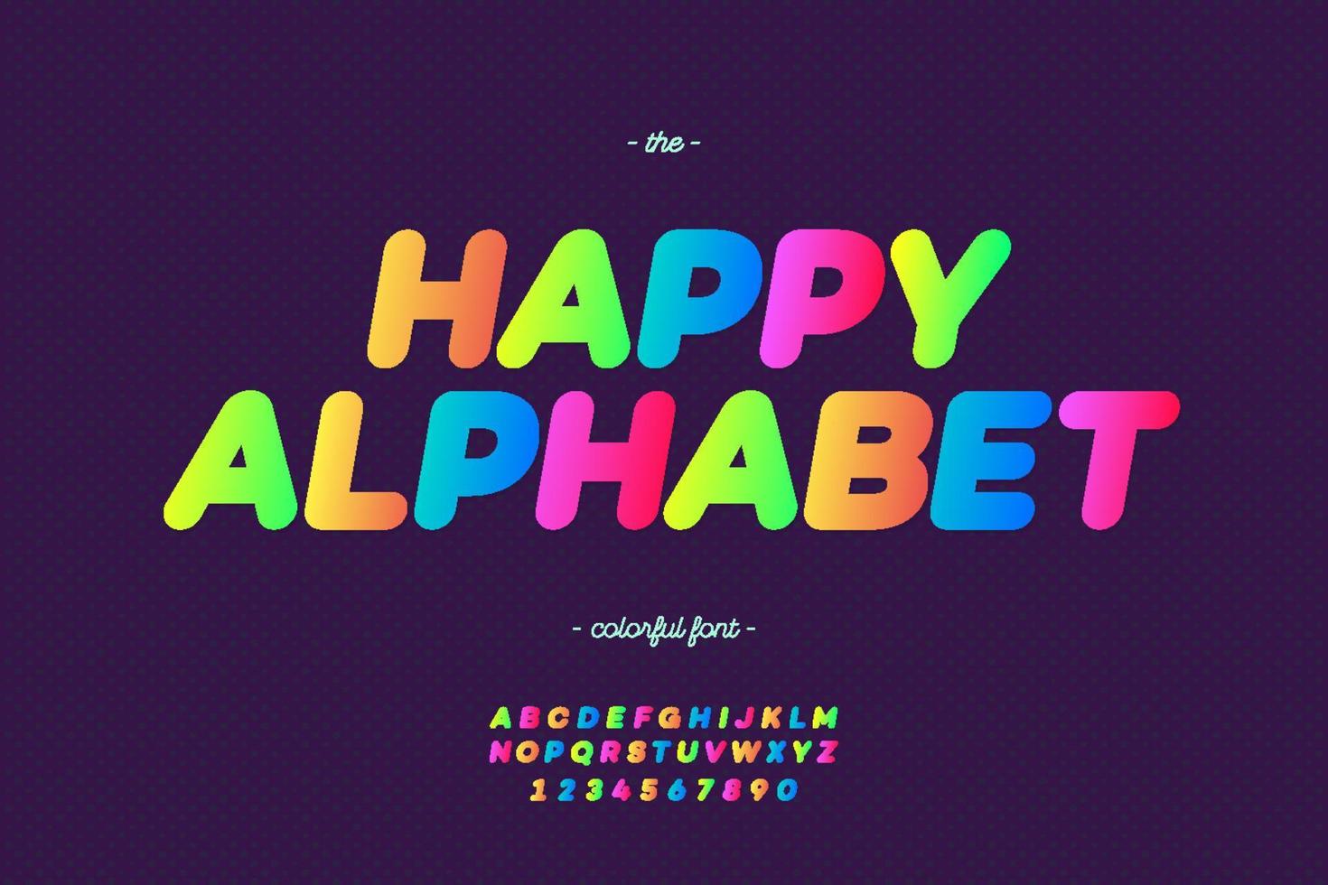 alfabeto feliz negrita vectorial vector