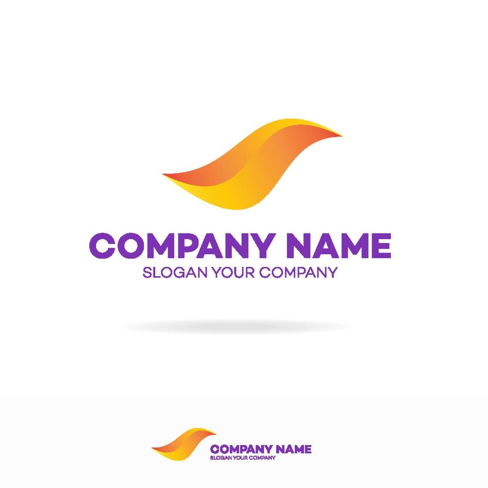 Vector bird logo set modern gradient color style