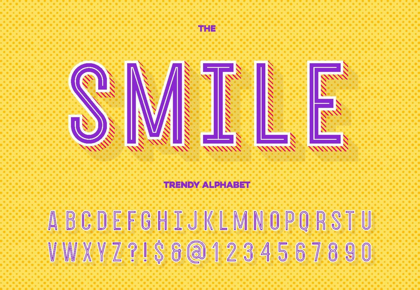 Smile trendy alphabet vector