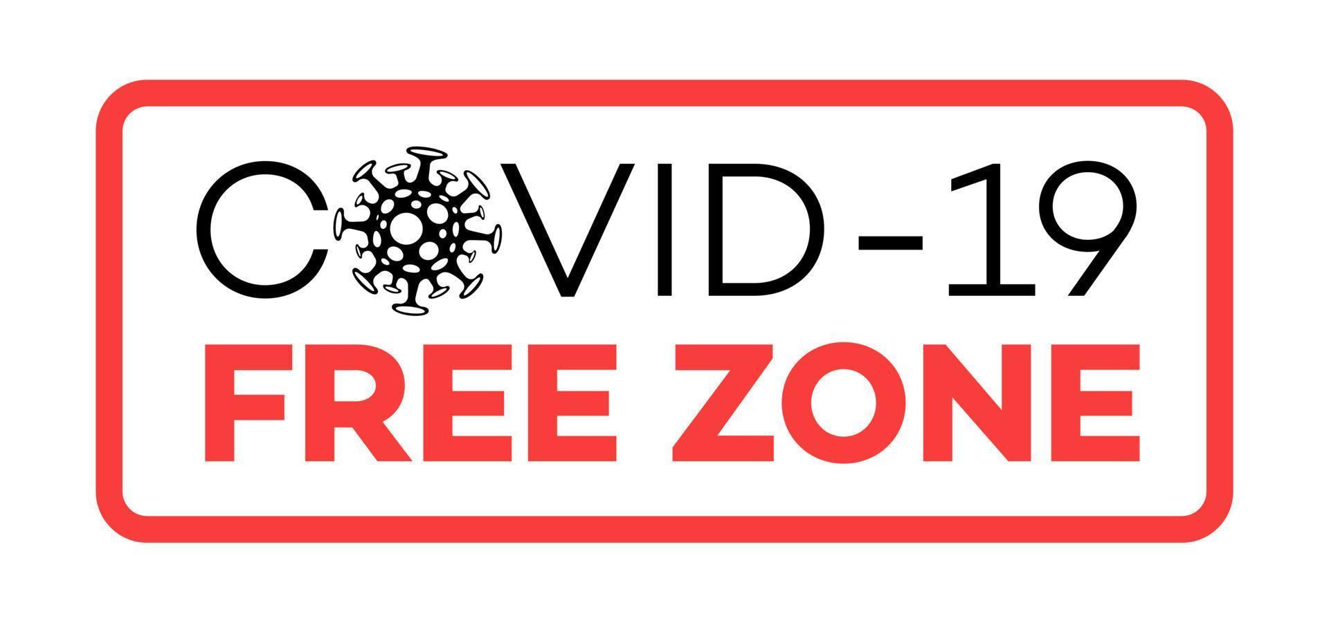 Covid free zone banner for medical design vector