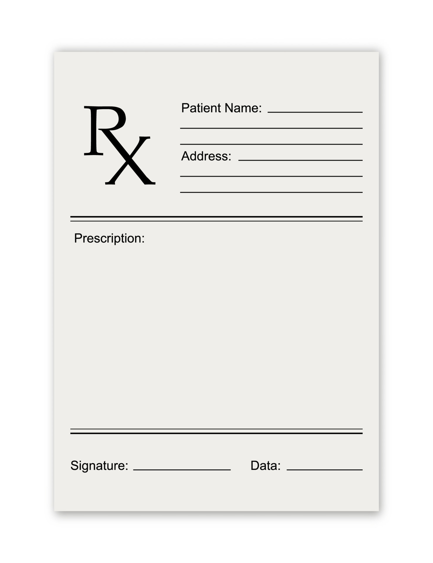 Rx Medical Prescription Empty Blank 7657039 Vector Art At Vecteezy