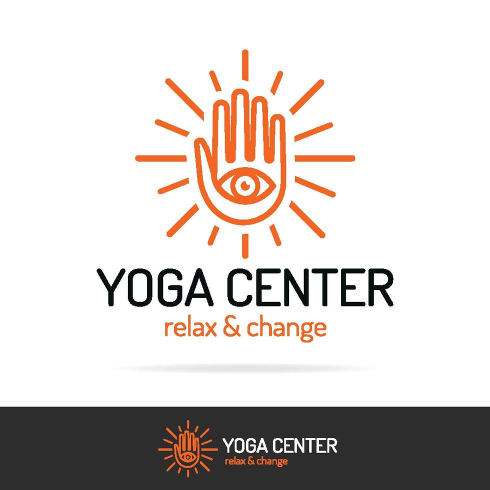 el logotipo del centro de yoga vectorial establece el estilo de línea para el estudio de meditación vector