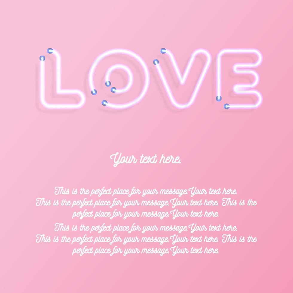 Love greeting card wtih copy space on pink background for promotion vector