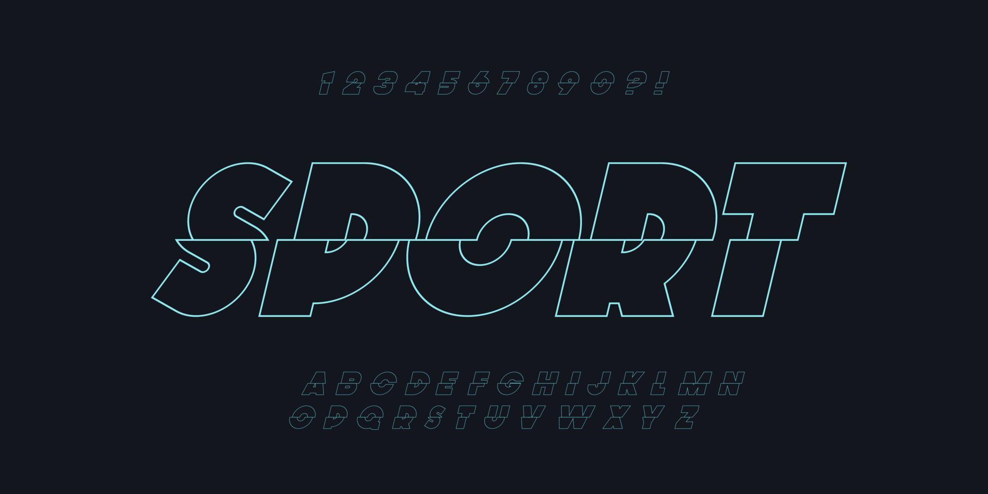 vector sport fuente dinámica tipografía moderna