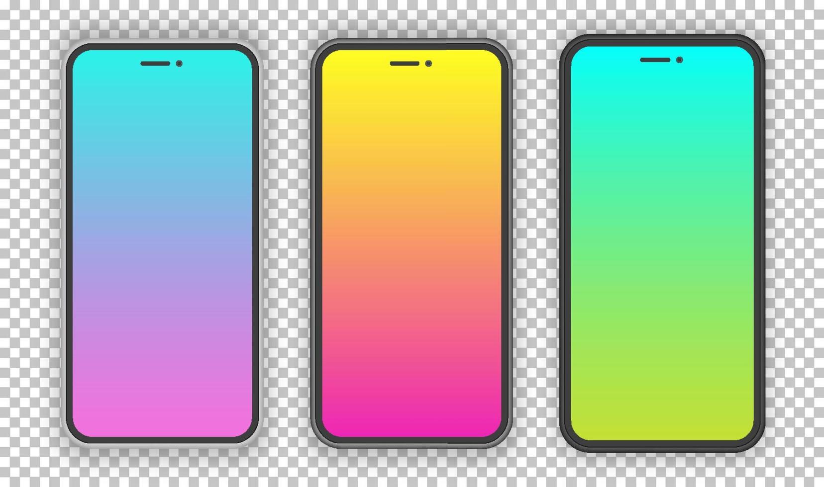 Vector realistic smartphone template set