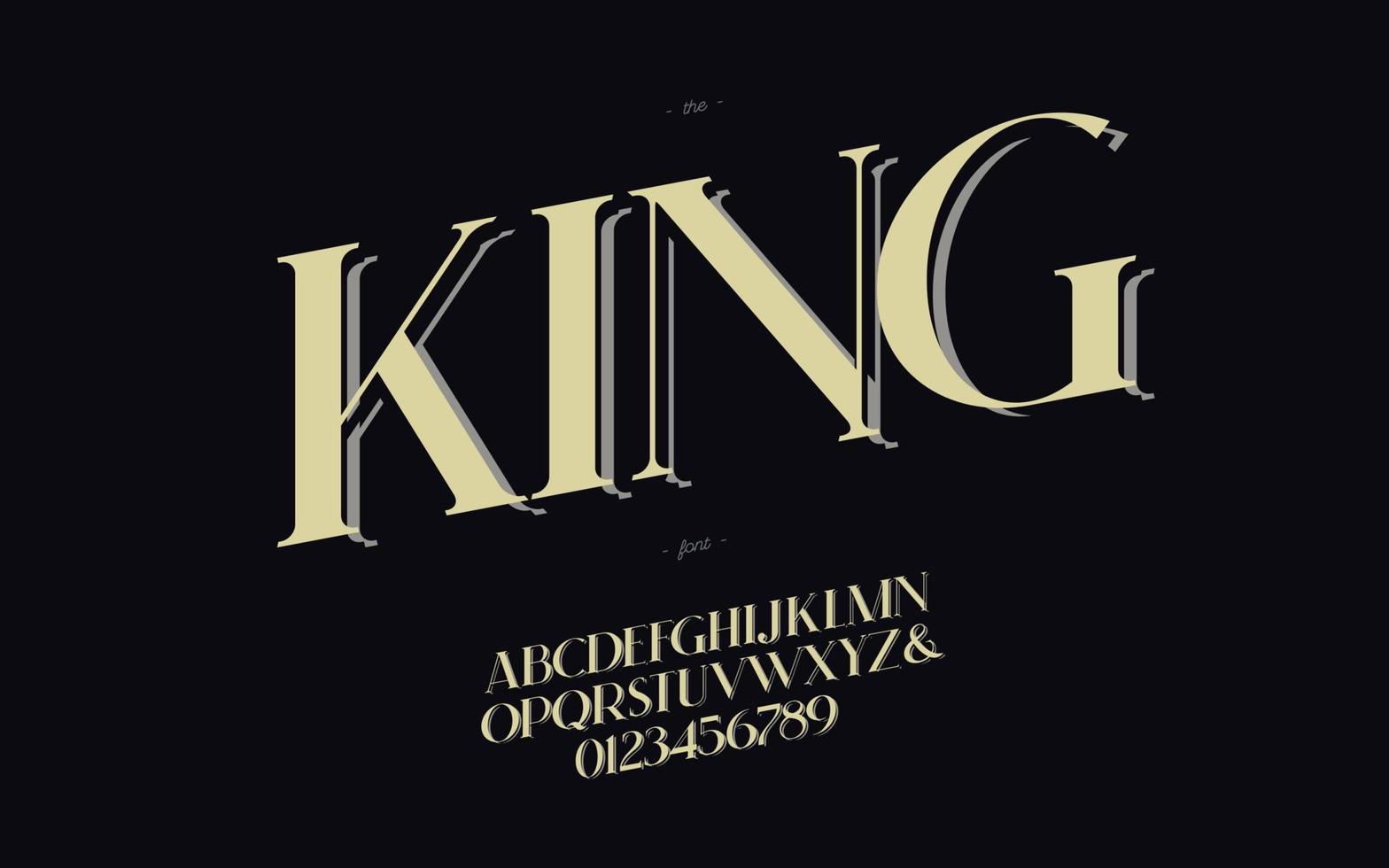 Vector king classic elegant font