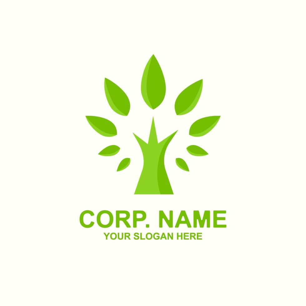 tree vector logotype for organic shop