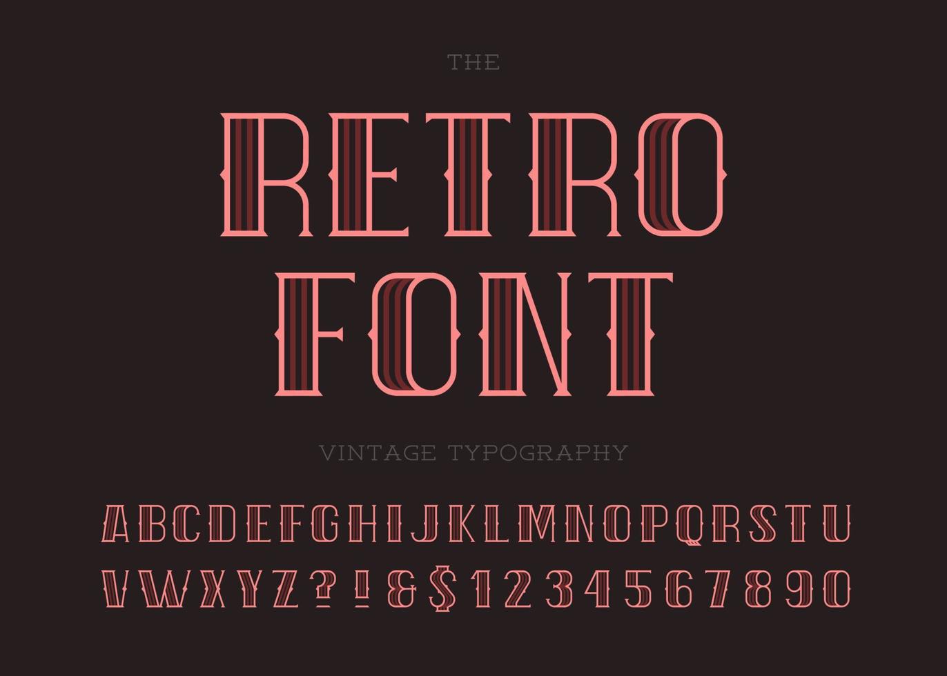 fuente retro tipografía vintage vector