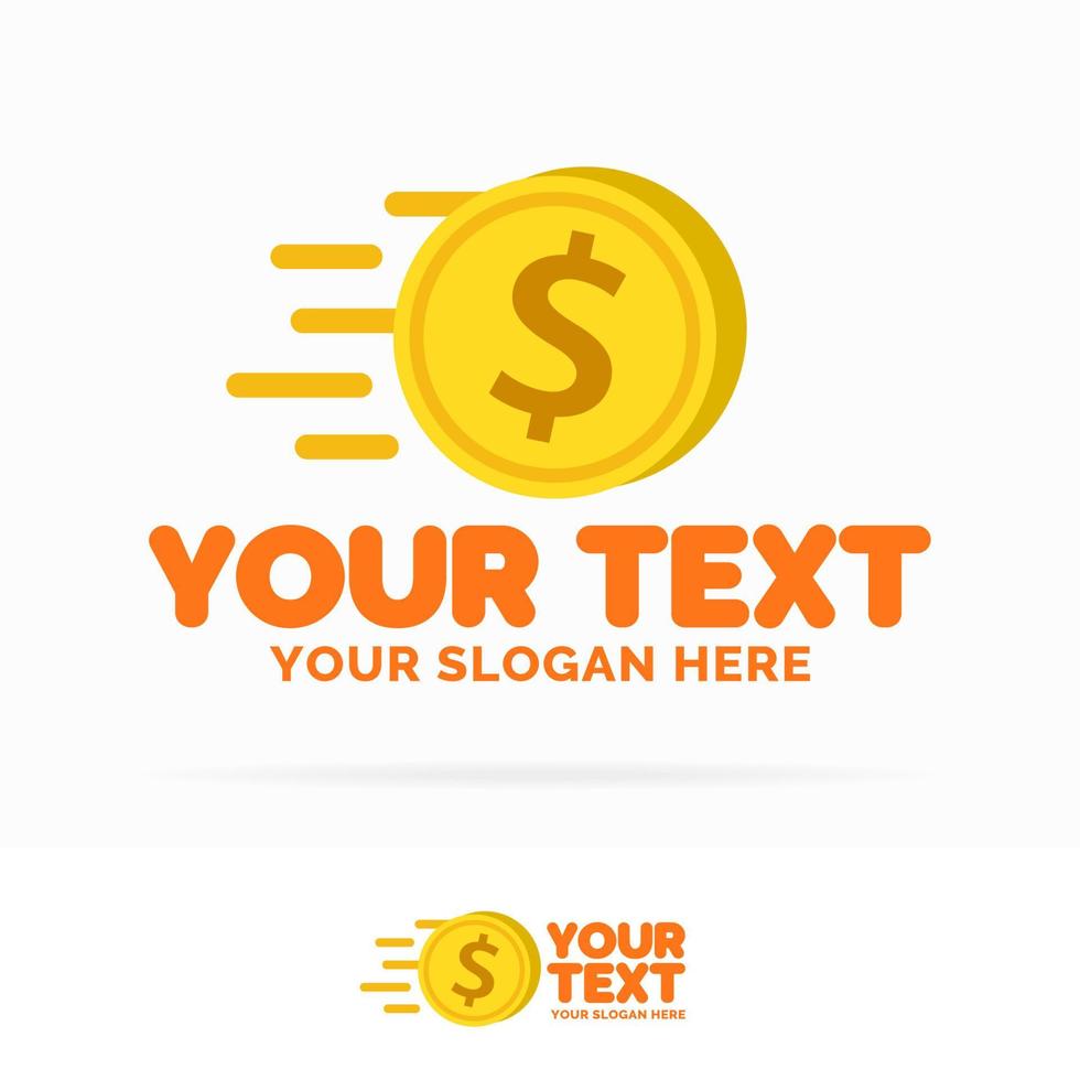 Money logo set consisting of flying money and sign dollar for payment, finance company vector