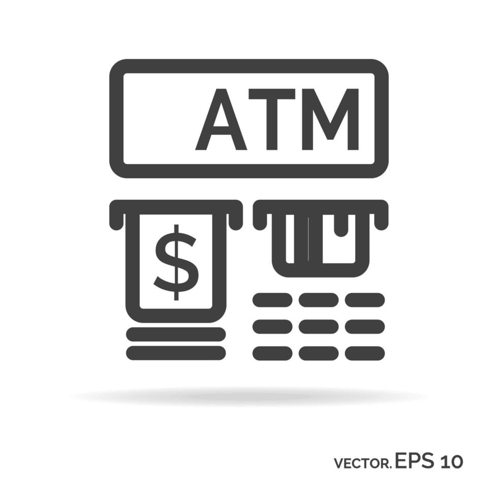 Atm outline icon black color vector