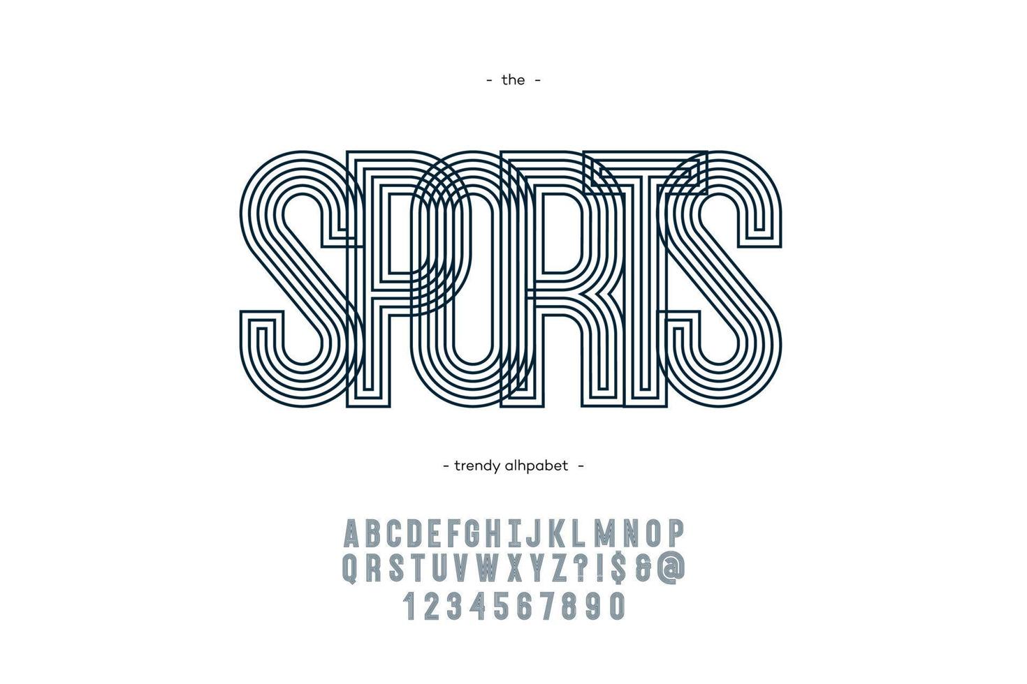 Vector sport alphabet modern typography