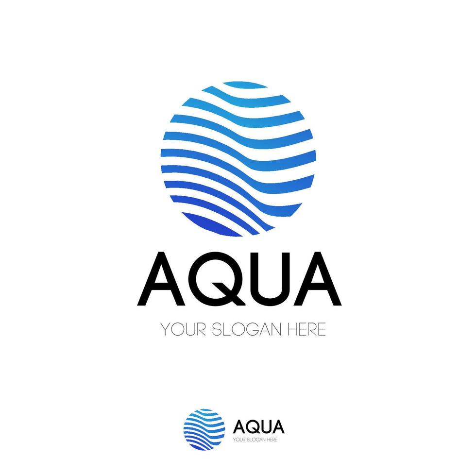 aqua circle logo estilo moderno vector