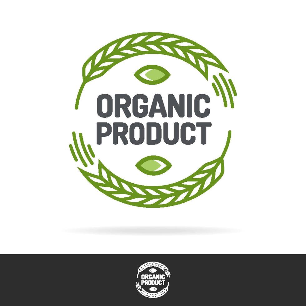 Organic product logo set color line style vector