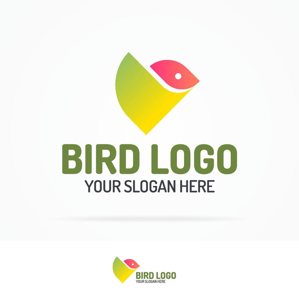 Bird logo set geometric modern flat color style for your business corporate identity vector