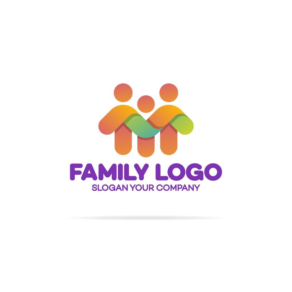 logotipo familiar de tres personas vector