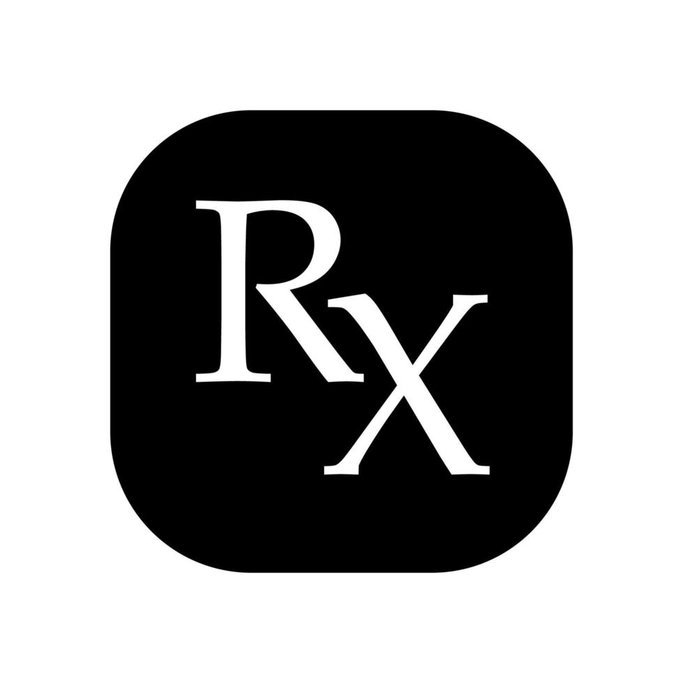 Rx prescription icon for medical design vector