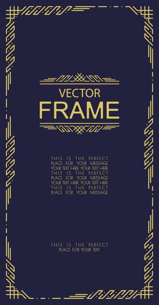 vector frame art deco line style