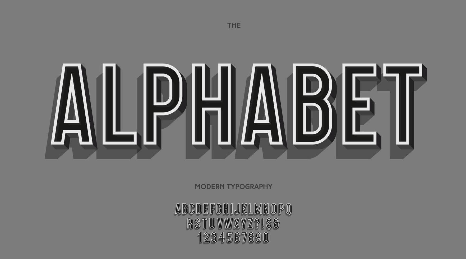 Vector brand alphabet 3d bold style